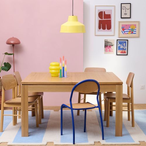 Table Carrée Extensible Bois Chêne Clair Massif L140/200 - Boston