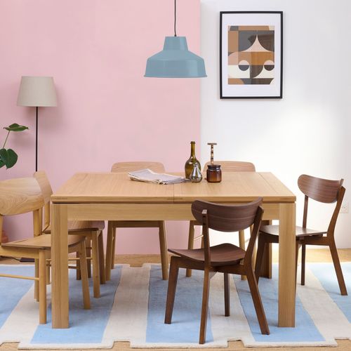 Table Carrée Extensible Bois Chêne Clair Massif L140/200 - Boston