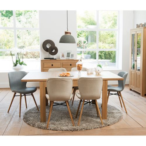 Table Carrée Extensible Bois Chêne Clair Massif L140/200 - Boston