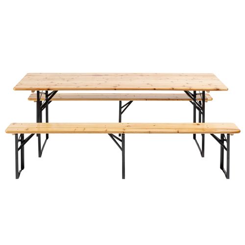 Ensemble Brasserie Table Et Bancs De Jardin En Bois 220 Cm Munich