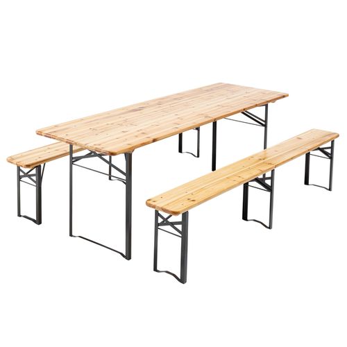 Ensemble Brasserie Table Et Bancs De Jardin En Bois 220 Cm Munich