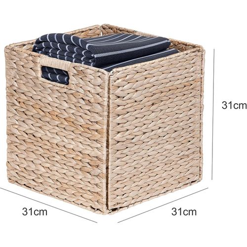 Panier De Rangement En Jacinthe Naturelle 31 X 31 X 31 Cm