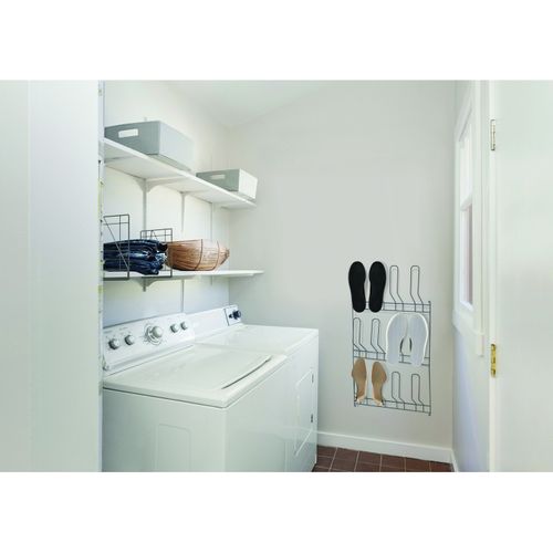 Range-chaussures Mural Pour 6 Paires En Métal Gris 44 X 6 X 75 Cm