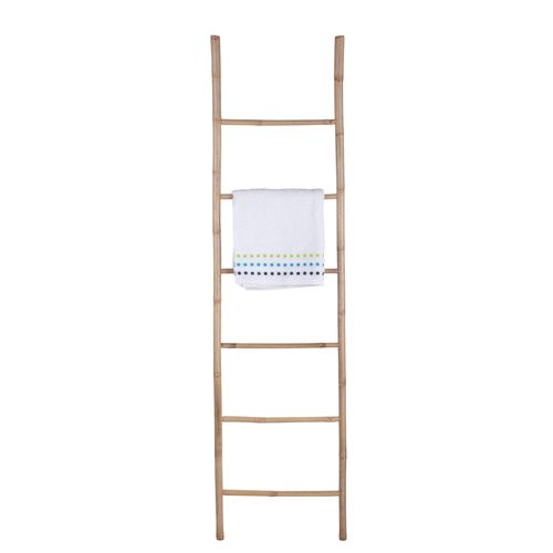 échelle Porte-serviettes 6 Barres De Séchage Bambou 190 X 50 X 3,5 Cm