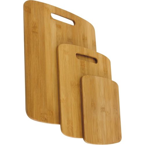 Lot De 3 Planches à Découper En Bambou Naturel 24 X 20 X 15 Cm