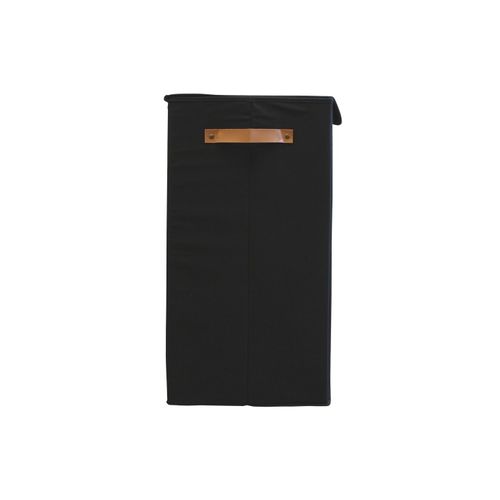 Panier à Linge Double En Tissu Noir 50 X 30 X 60 Cm