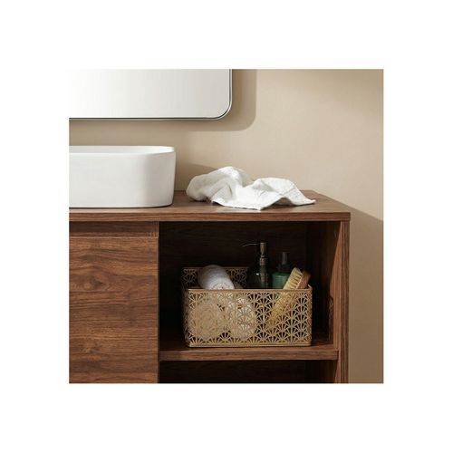 Panier De Rangement En Métal Doré 32 X 32 X 14 Cm