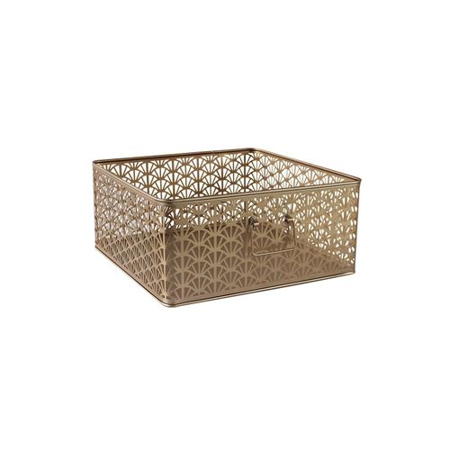 Panier De Rangement En Métal Doré 32 X 32 X 14 Cm
