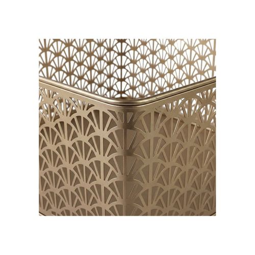 Panier De Rangement En Métal Doré 32 X 32 X 14 Cm