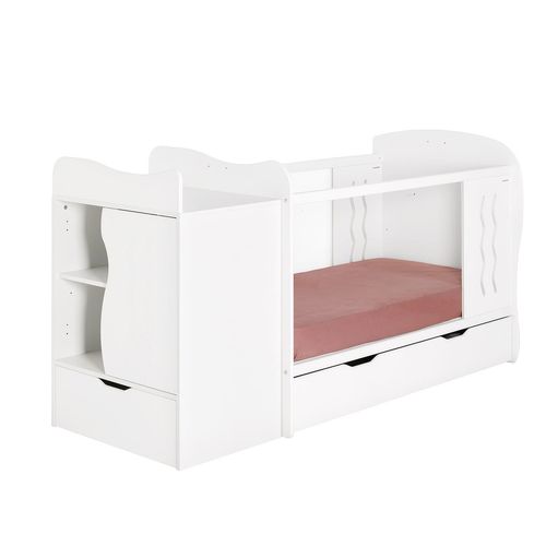 Lit Bébé Évolutif Combiné Belem Blanc
