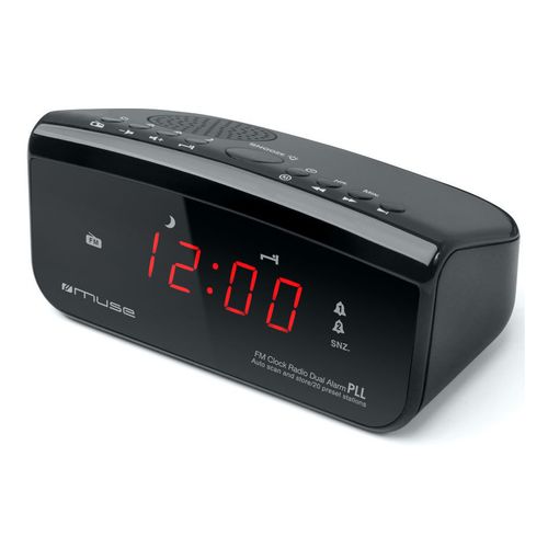 Radio Réveil Double Alarme Noir M12cr
