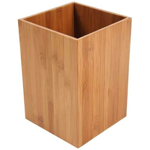 Poubelle salle de bain 7,5 L  bambou vue 3/4