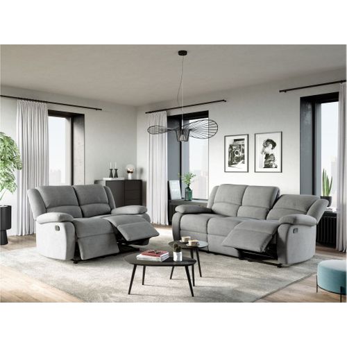 Canapé Relaxation 2 Places En Microfibre Detente -  Gris