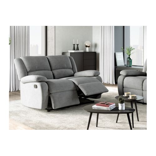 Canapé Relaxation 2 Places En Microfibre Detente -  Gris