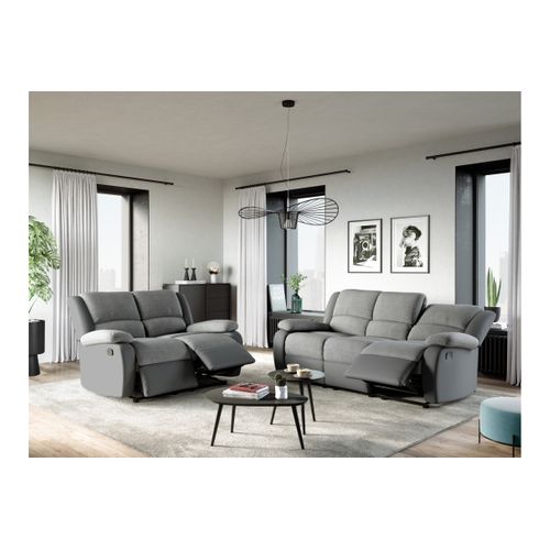 Canapé Relaxation 2 Places Microfibre / Simili Detente - Gris