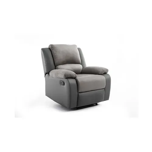 Relaxxo - Fauteuil Relaxation 1 Place Microfibre Et Simili Leo - Gris
