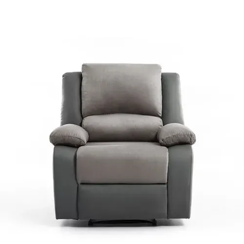Relaxxo - Fauteuil Relaxation 1 Place Microfibre Et Simili Leo - Gris