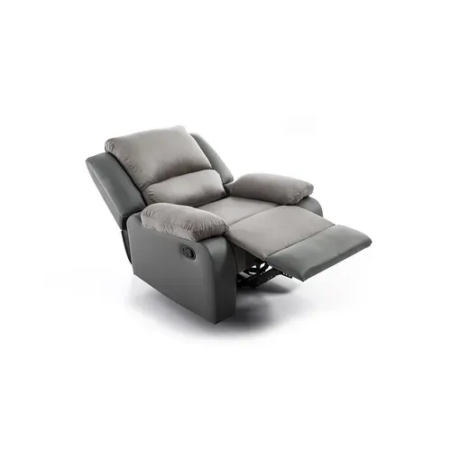 Relaxxo - Fauteuil Relaxation 1 Place Microfibre Et Simili Leo - Gris
