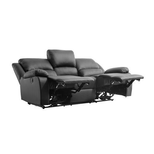 Canapé De Relaxation Électrique 3 Places En Simili Detente - Noir