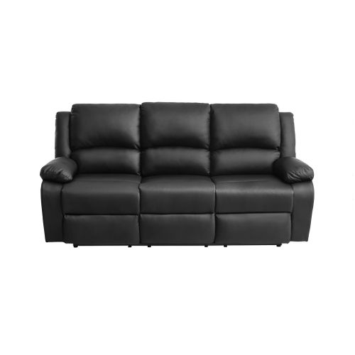 Canapé De Relaxation Électrique 3 Places En Simili Detente - Noir