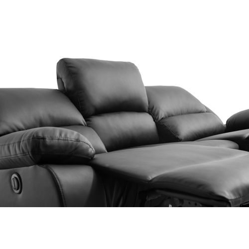 Canapé De Relaxation Électrique 3 Places En Simili Detente - Noir