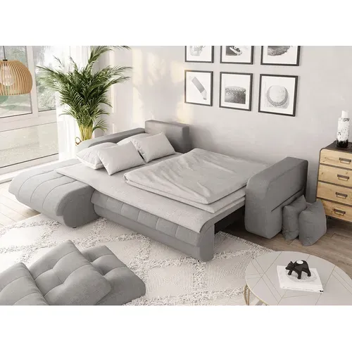 Canapé D'angle Suzie Convertible En Tissu - Angle Gauche,  Gris Clair