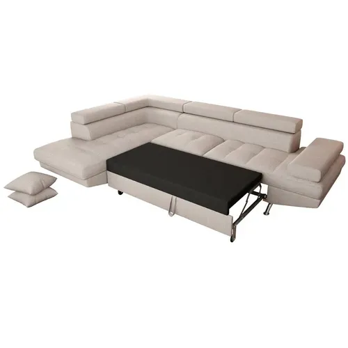 Canapé D'angle Rio Convertible Avec Coffre En Tissu - Angle Gauche,  Beige