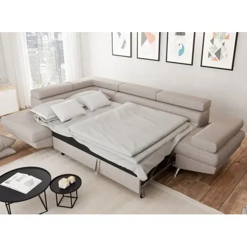 Canapé D'angle Rio Convertible Avec Coffre En Tissu - Angle Gauche,  Beige