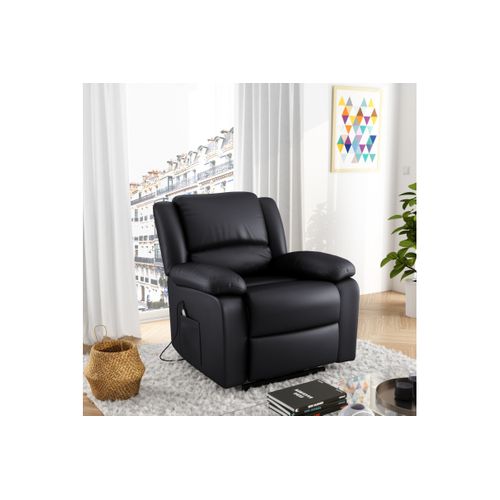 Relaxxo - Fauteuil De Relaxation Releveur électrique 1 Place En Simili Leo - Noir