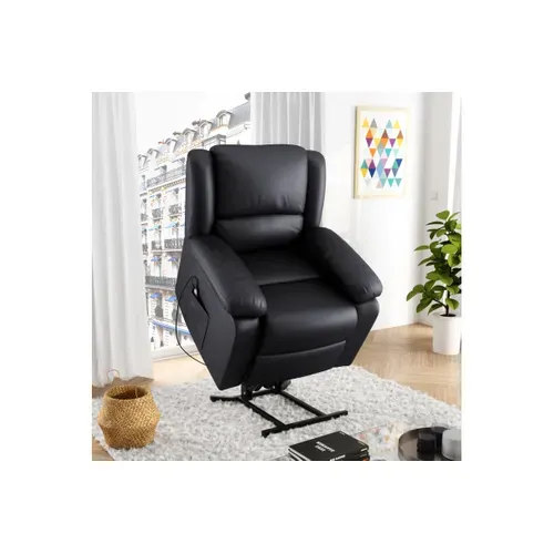 Relaxxo - Fauteuil De Relaxation Releveur électrique 1 Place En Simili Leo - Noir