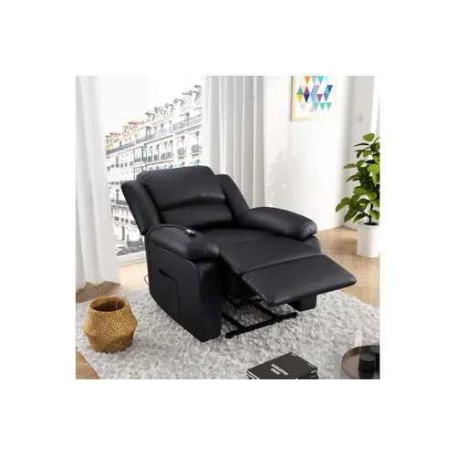 Relaxxo - Fauteuil De Relaxation Releveur électrique 1 Place En Simili Leo - Noir
