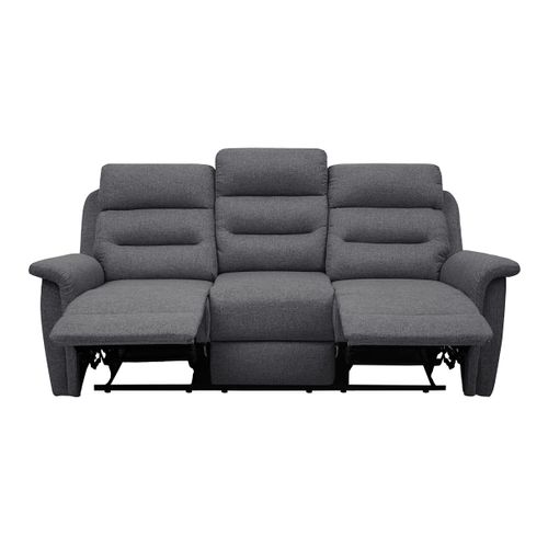 Canapé De Relaxation 3 Places En Tissu Gris Léon -  Gris Foncé