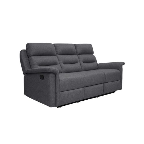 Canapé De Relaxation 3 Places En Tissu Gris Léon -  Gris Foncé
