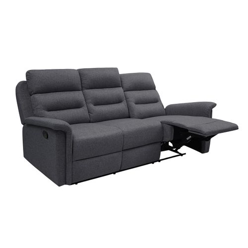 Canapé De Relaxation 3 Places En Tissu Gris Léon -  Gris Foncé