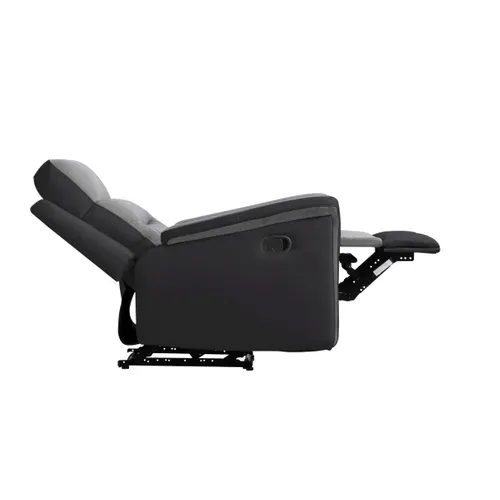 Fauteuil De Relaxation 1 Place En Microfibre Et Simili Léon - Gris Et Noir