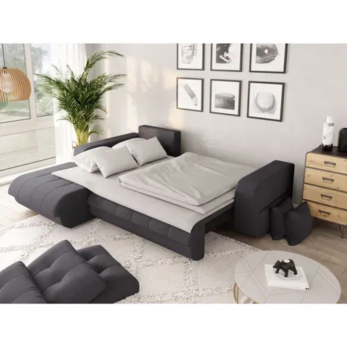 Canapé D'angle Suzie Convertible En Tissu - Angle Gauche,  Gris Foncé