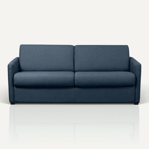 Canapé Convertible Express 3 Places Agathe En Tissu - Matelas 13cm - Bleu Foncé, Couchage 160x190cm