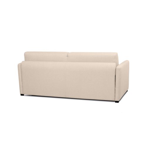 Canapé Convertible Express 3 Places Tissu Beige Matelas 160x200x13 Cm Vika