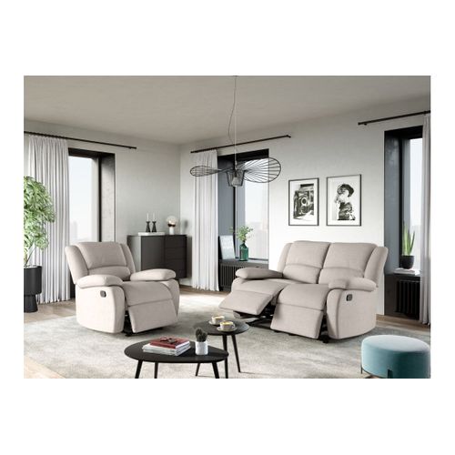 Relaxxo - Fauteuil Relaxation Manuel Leo En Tissu - Beige