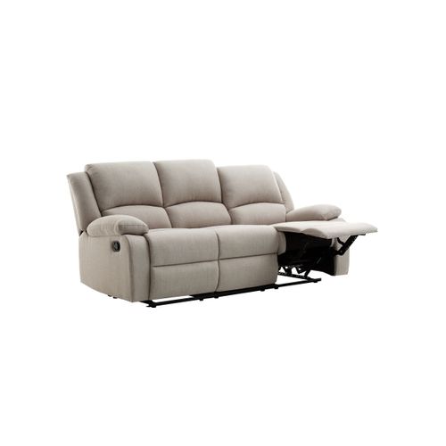 Relaxxo - Canapé Relaxation Manuel 3 Places Leo En Tissu - Beige