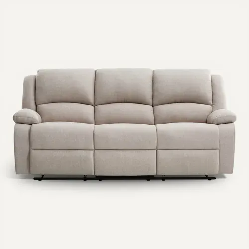 Relaxxo - Canapé Relaxation Manuel 3 Places Leo En Tissu - Beige