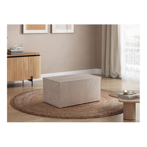 Clarisse - Pouf En Velours Côtelé - Beige