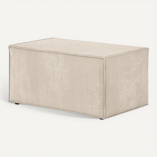 Clarisse - Pouf En Velours Côtelé - Beige