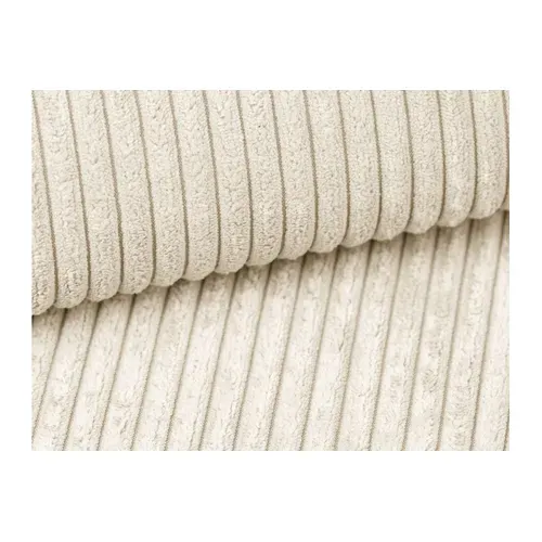 Belami - Canapé D'angle XXL 6 Places En Velours Côtelé - Beige - Angle Droit