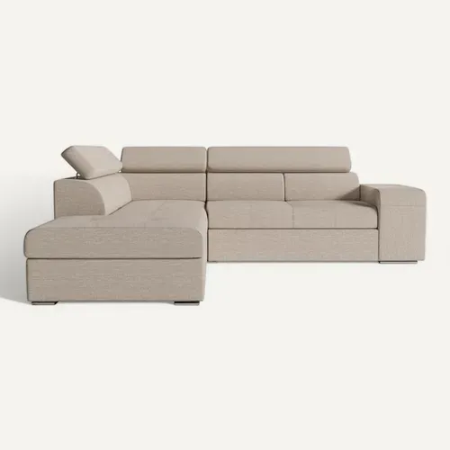 Canapé D'angle Soan Convertible En Tissu - Beige - Angle Gauche