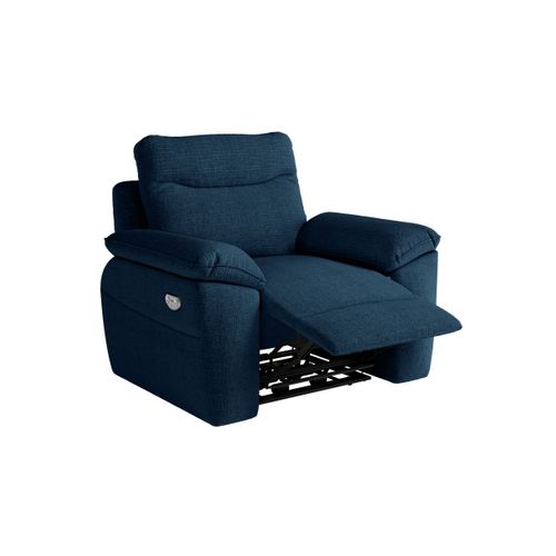 Fauteuil De Relaxation électrique Ross En Tissu Texturé 3d - Bleu Foncé