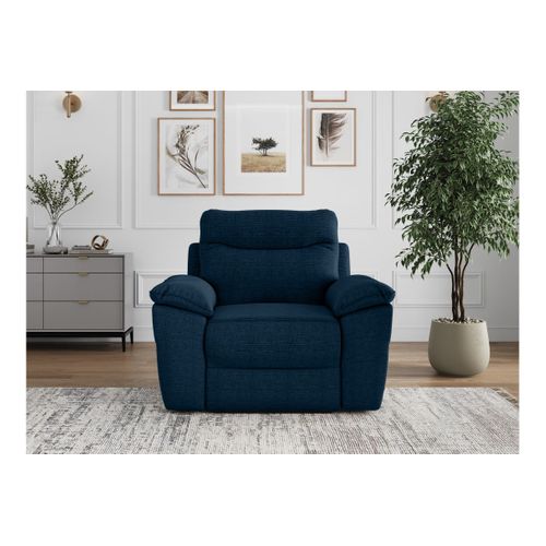 Fauteuil De Relaxation électrique Ross En Tissu Texturé 3d - Bleu Foncé
