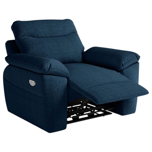 Fauteuil De Relaxation électrique Ross En Tissu Texturé 3d - Bleu Foncé