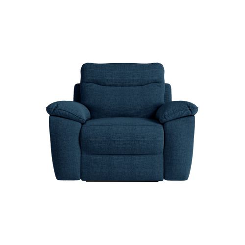 Fauteuil De Relaxation électrique Ross En Tissu Texturé 3d - Bleu Foncé