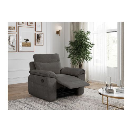 Fauteuil De Relaxation Manuel Ross En Velours Côtelé - Gris